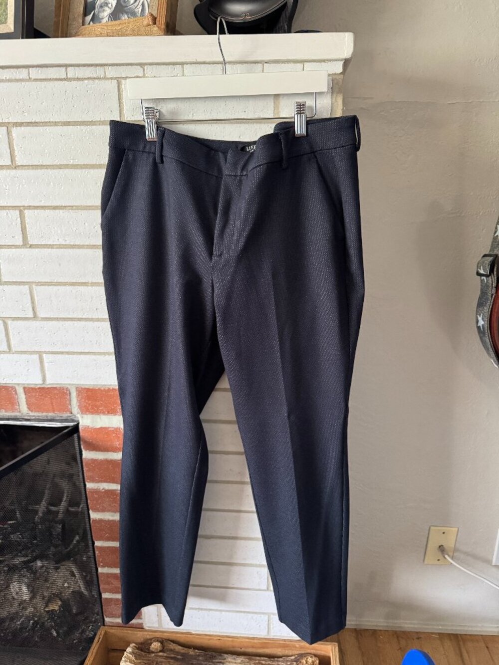 Liverpool Houndstooth Navy Blue Pants - Petite 12